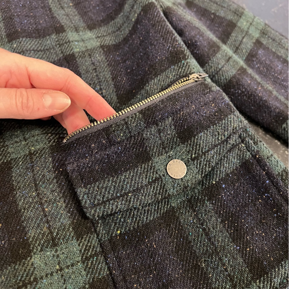 Blackwatch Plaid Wool Blend Snapfront Jacket Blazer Sz Small Stand Collar - Picture 7 of 16
